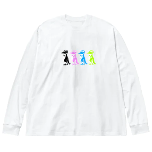 カラフルケープペンギン ビッグシルエットロングスリーブTシャツ