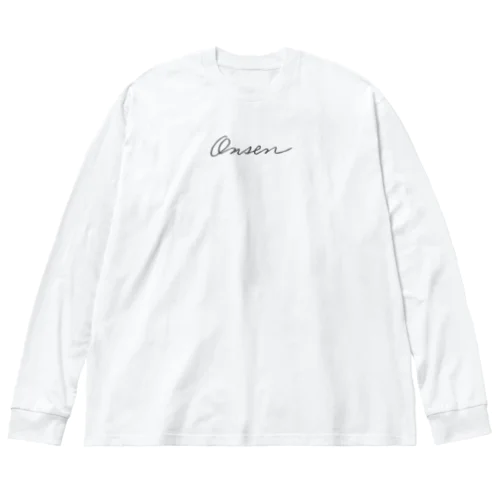 Onsen（グレー） ビッグシルエットロングスリーブTシャツ