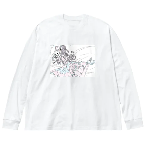 Mode-lolita_pink ビッグシルエットロングスリーブTシャツ