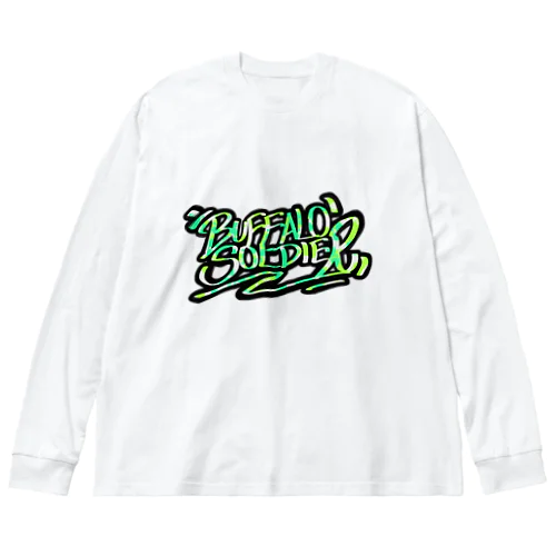 BUFFALO SOLDIER GREEN GRAFFITID Big Long Sleeve T-Shirt