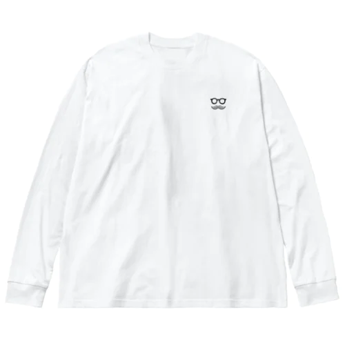 シンプルおひげ。（両面/黒） Big Long Sleeve T-Shirt