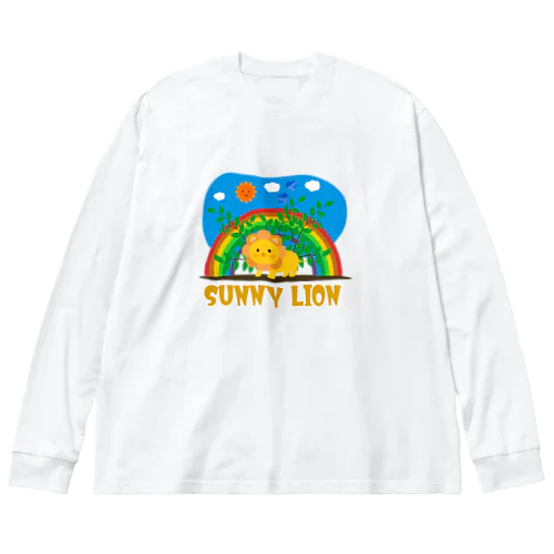 ライオンと虹と青空 Big Long Sleeve T-Shirt