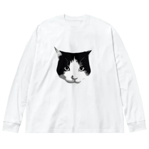 ハチワレ猫　モノクロ02 Big Long Sleeve T-Shirt