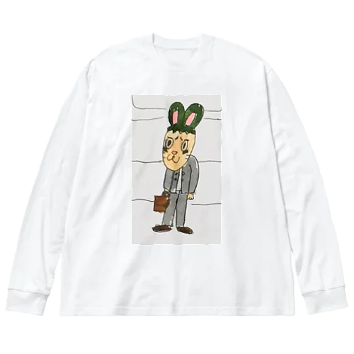 うさぎサラリーマン ビッグシルエットロングスリーブTシャツ