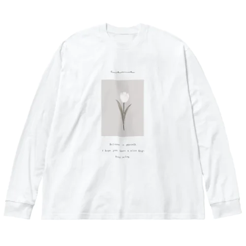 peach belly milk tea × sugar Tulip* Message Big Long Sleeve T-Shirt