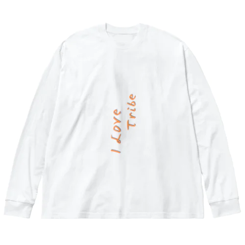 I LOVE Tribe 縦文字 Big Long Sleeve T-Shirt