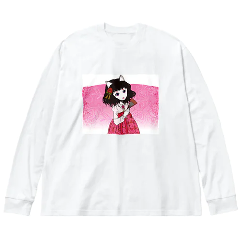 Rose-design（扇子閉じVer.） ビッグシルエットロングスリーブTシャツ