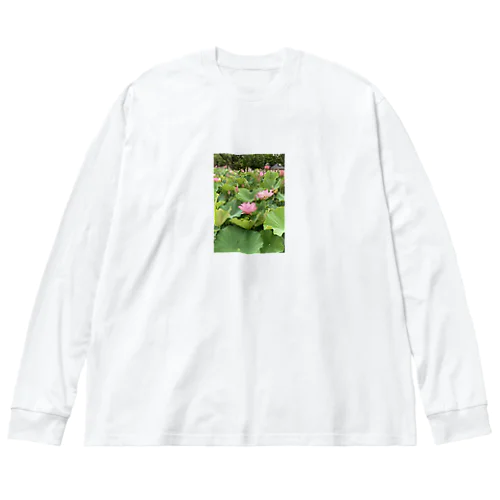 蓮の花です ビッグシルエットロングスリーブTシャツ