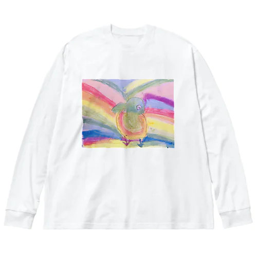 ピーコックグリーンからす Big Long Sleeve T-Shirt