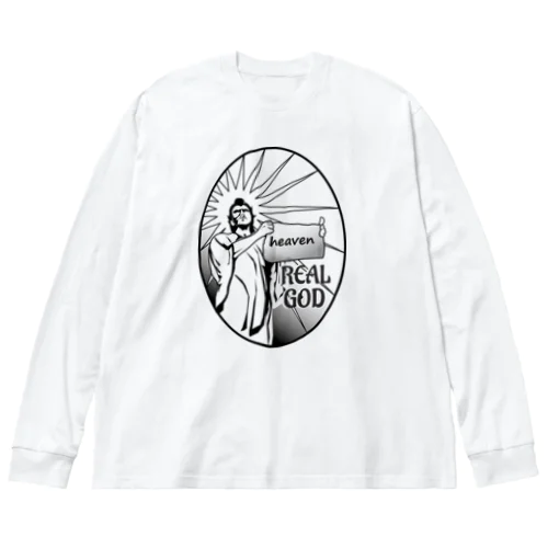 REAL GOD2H.T.(黒文字) Big Long Sleeve T-Shirt