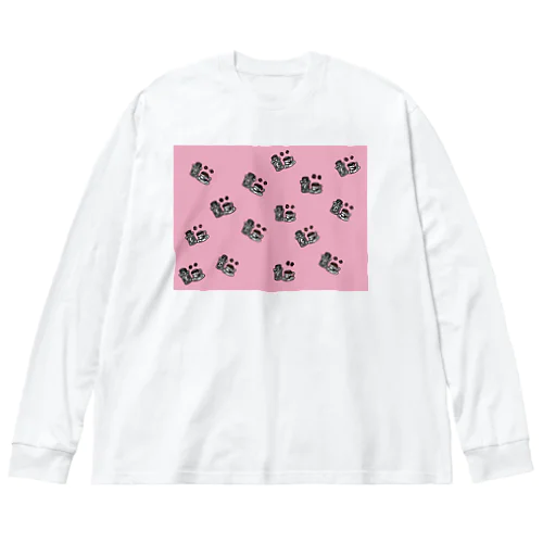 珈琲好きカフェ　ピンク Big Long Sleeve T-Shirt