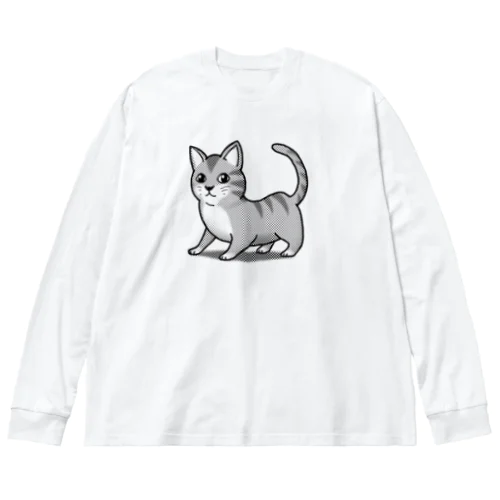 マンチカン 黒 Big Long Sleeve T-Shirt