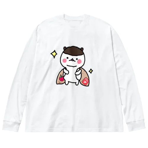 セミになりきるもち三郎 ビッグシルエットロングスリーブTシャツ