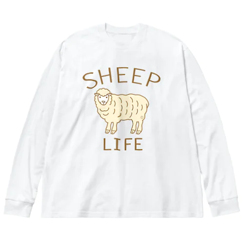 羊・ひつじ・全体・羊ライフ・イラスト・デザイン・ひつじグッズ・羊グッツ・動物・アニマル・かわいい・sheep・Tシャツ・トートバック・ひつじどし・羊・未年・オリジナル作品(C) Big Long Sleeve T-Shirt