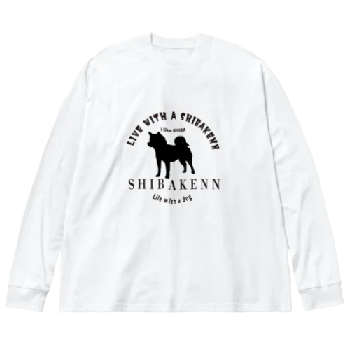 柴犬のロゴ ビッグシルエットロングスリーブTシャツ