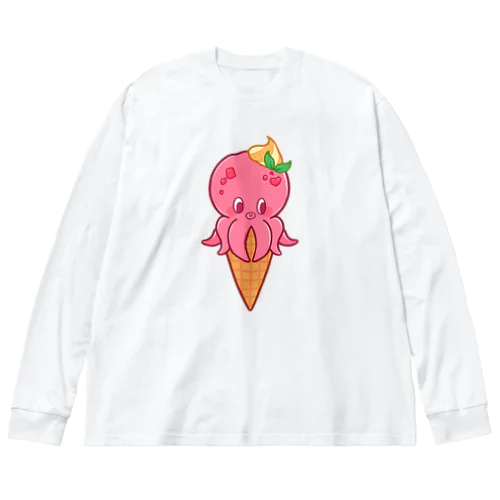オクトパスアイスクリーム(いちご) ビッグシルエットロングスリーブTシャツ