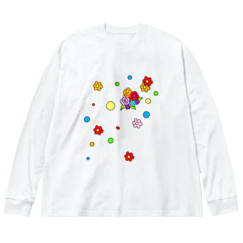 カラフル フラワー　花色 Big Long Sleeve T-Shirt