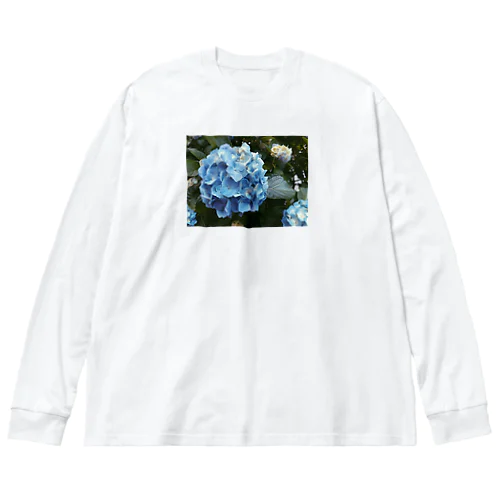 紫陽花(あお) ビッグシルエットロングスリーブTシャツ