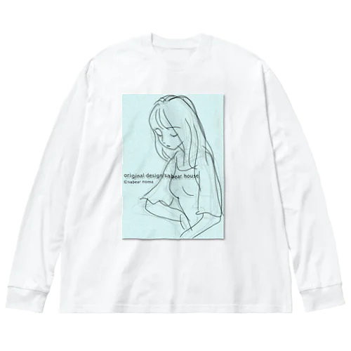 rough drawing girl-1_ウェア ビッグシルエットロングスリーブTシャツ