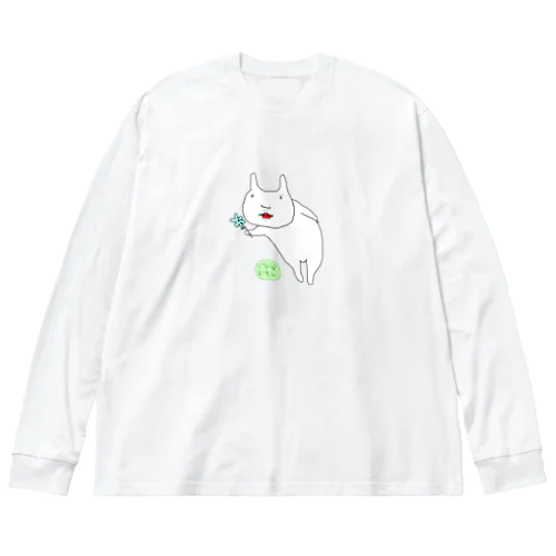 日頃の感謝を花で伝えるうさぎ Big Long Sleeve T-Shirt