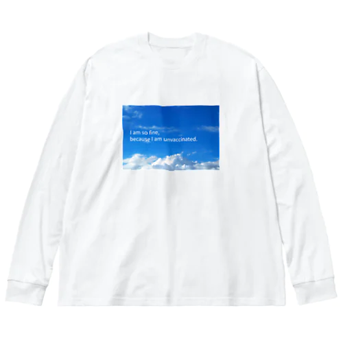 blue sky / unvaccinated ビッグシルエットロングスリーブTシャツ