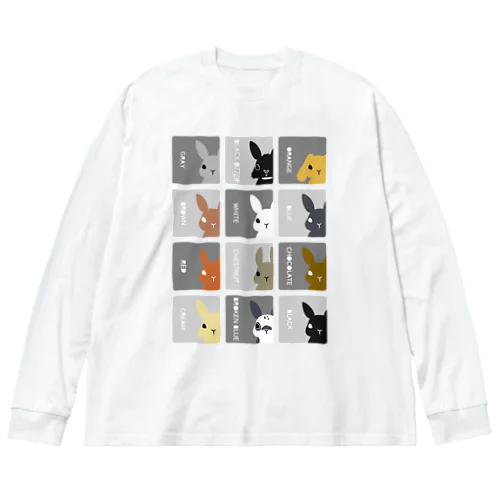 うさぎの毛色図鑑シックグレー Big Long Sleeve T-Shirt