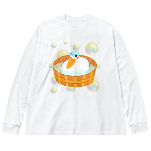 ほわほわ水浴びコールダック♪ Big Long Sleeve T-Shirt