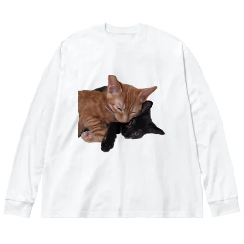 仲良しお昼寝猫 ビッグシルエットロングスリーブTシャツ