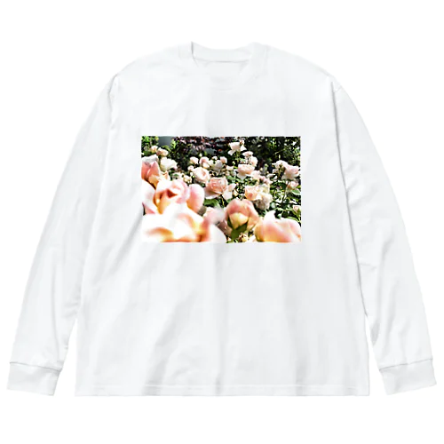 ヴィンテージピンクの薔薇 Big Long Sleeve T-Shirt