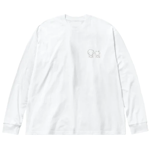 後ろ姿　ぷぷまる　黒線 Big Long Sleeve T-Shirt