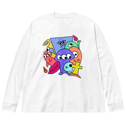 カラフルなおばけ達 Big Long Sleeve T-Shirt