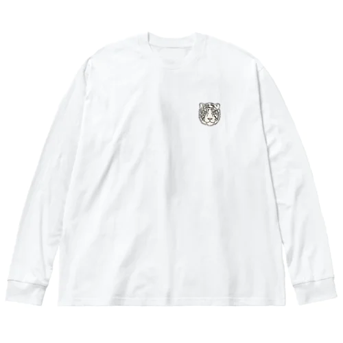 ホワイトタイガー(one point) ビッグシルエットロングスリーブTシャツ