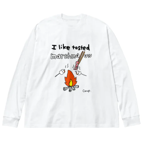 焚き火でマシュマロ　CAMP1 Big Long Sleeve T-Shirt