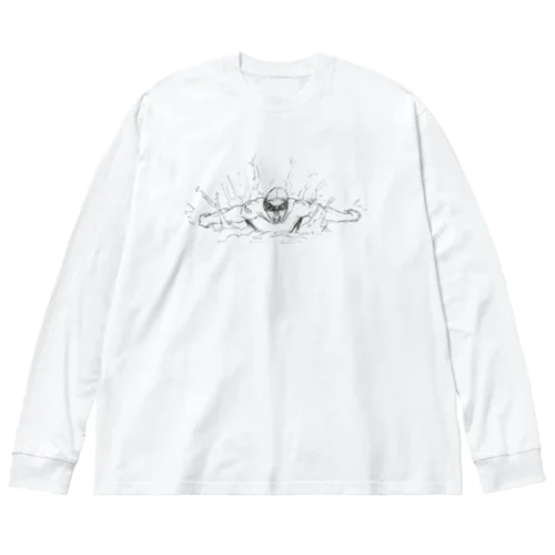 睡魔と戦うスイマー Big Long Sleeve T-Shirt