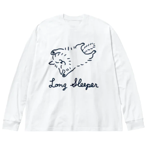 寝る猫 ビッグシルエットロングスリーブTシャツ