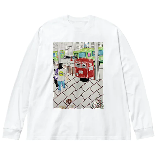 赤ポスト📮四条河原町 Big Long Sleeve T-Shirt