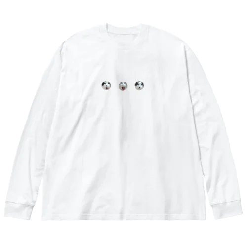 ねこ　あくび ビッグシルエットロングスリーブTシャツ