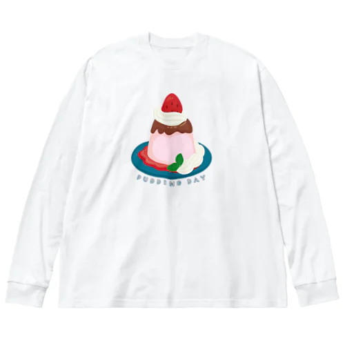 毎月25日はプリンの日のプリン　イチゴプリン Big Long Sleeve T-Shirt