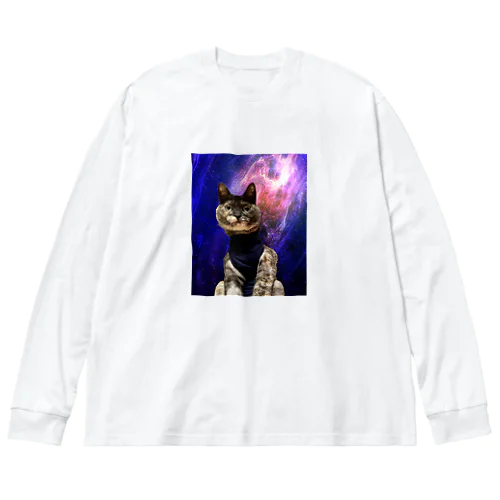 みぞれちゃん　宇宙猫 ビッグシルエットロングスリーブTシャツ