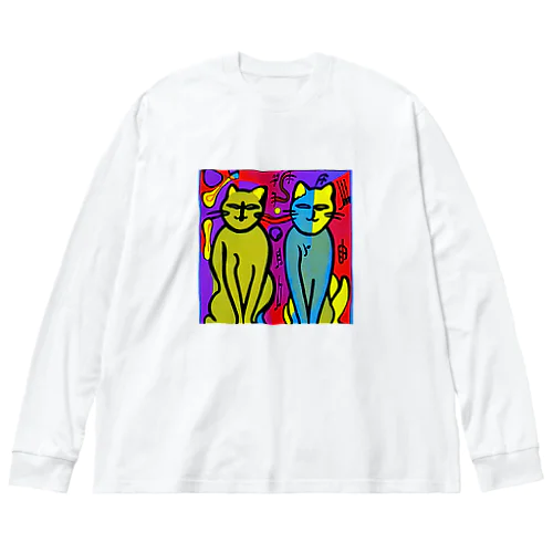 この猫たちはテレパシーでハモる Big Long Sleeve T-Shirt