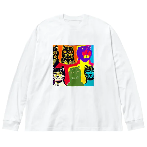 昨日突然家に猫が来た、しかも6匹 Big Long Sleeve T-Shirt