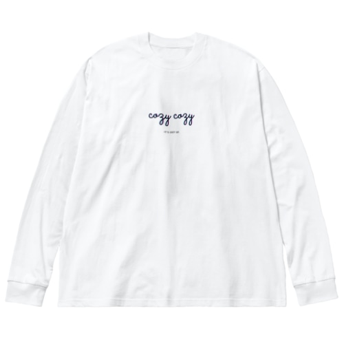 cozycozyグリッチ黒文字ロンT Big Long Sleeve T-Shirt