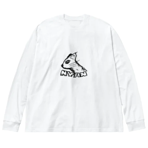 にゃん ビッグシルエットロングスリーブTシャツ