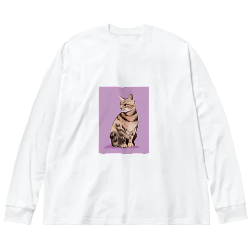 おすまし茶ねこ ビッグシルエットロングスリーブTシャツ