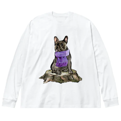 マフラー犬　フレンチブルドッグ　ブリンドル Big Long Sleeve T-Shirt