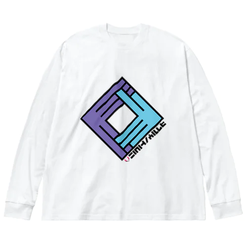 狐の窓 (紫×水) Big Long Sleeve T-Shirt