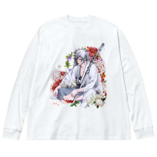 和装男子:白い彼岸花 Big Long Sleeve T-Shirt