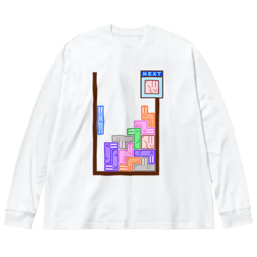 某パズルゲーム風うさぎ裏付き ビッグシルエットロングスリーブTシャツ