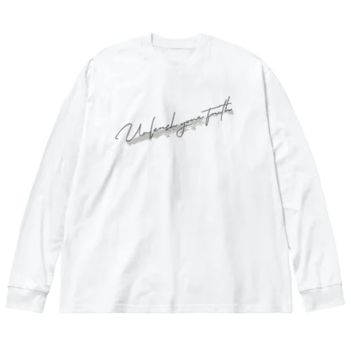 SCRIPT TEE IN WHITE ビッグシルエットロングスリーブTシャツ