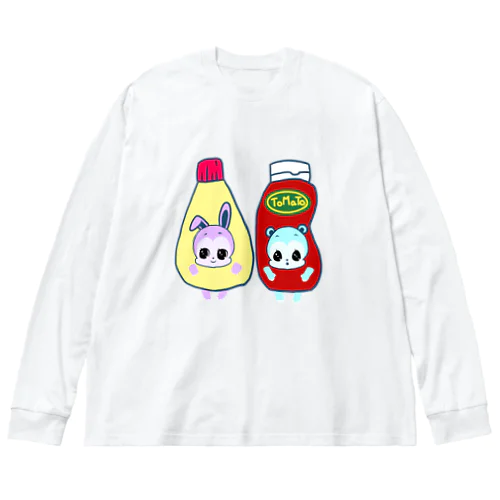 マヨぴょんケチャくま ビッグシルエットロングスリーブTシャツ